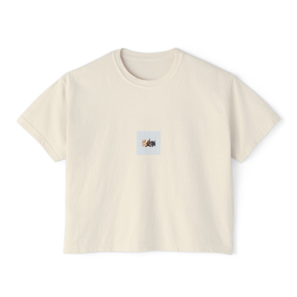 Paw Print Paradise Women's Boxy Tee – Oversized Comfort Fit T-Shirt